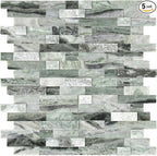 SUNWINGS 5-Sheet Peel and Stick Mosaic Natural 3D Stone Self Adhesive Marble by Sunwings