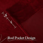 NICETOWN Red Velvet Blackout Curtains 84 inches Long 2 Panels - Image 7
