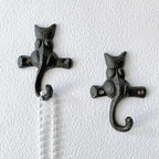 Rustic Cat-Shaped Decorative Wall Hook Rack Hangers - Image 6