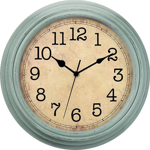 12 Inch Wall Clock, Silent Non-Ticking Decorative Battery Operated Easy to Read by HYLANDA