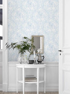 Ismoon Floral Peel and Stick Wallpaper Blue Contact Paper Boho Watercolor - Image 8