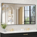 LOAAO Black Bathroom Mirror 50"X30" by LOAAO