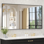 LOAAO Black Bathroom Mirror 60"X30" by LOAAO