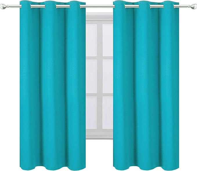 LEMOMO Teal Thermal Blackout Curtains/38 x 63 Inch/Set of 2 Panels Room - Image 2