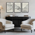 Framed Black and Beige Abstract Wall Art, 3 Piece Modern Canvas Prints by Cuspin