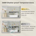 24x36 Inch Brushed Silver Bathroom Mirror - Image 8