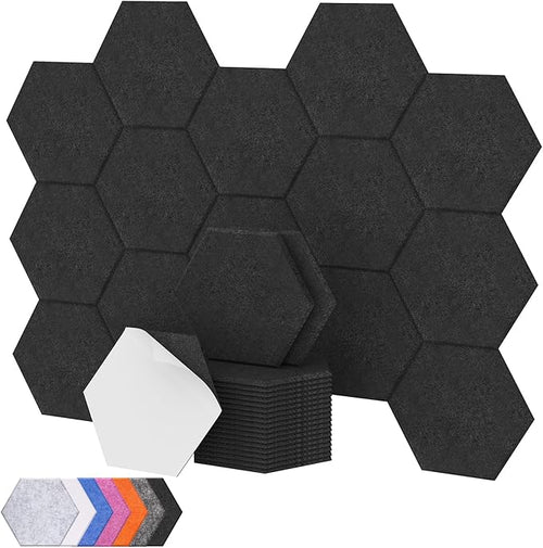 18 Pack High Density Hexagon Acoustic Panels, TONOR 12"x 10"x 0.4" Soundproof by TONOR