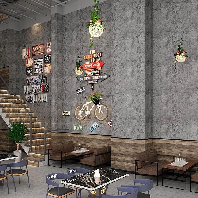 BAYYA Cement Gray Contact Paper Concrete Peel and Stick Wallpaper Industrial - Image 6