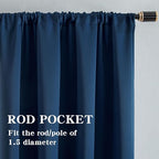 IGEMAEVE Blackout Curtains 108 Inch Length 2 Panels Set, Rod Pocket Energy - Image 2
