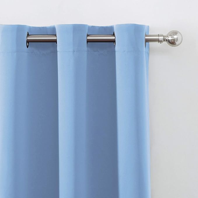 LEMOMO Sky Blue Thermal Blackout Curtains/52 x 108 Inch/Set of 2 Panels Room - Image 7