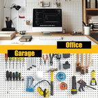 Spampur Peg Board, 6 Pack Metal Pegboard Panels White Pegboards Wall Organizer - Image 8