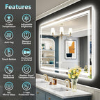 55x36 LED Bathroom Mirror with Lights, Backlit and Front Lit Anti-Fog Lighted - Image 2