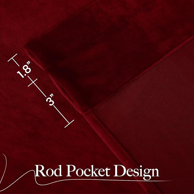 NICETOWN Christmas Red Velvet Curtains 96 inches Long - Image 8