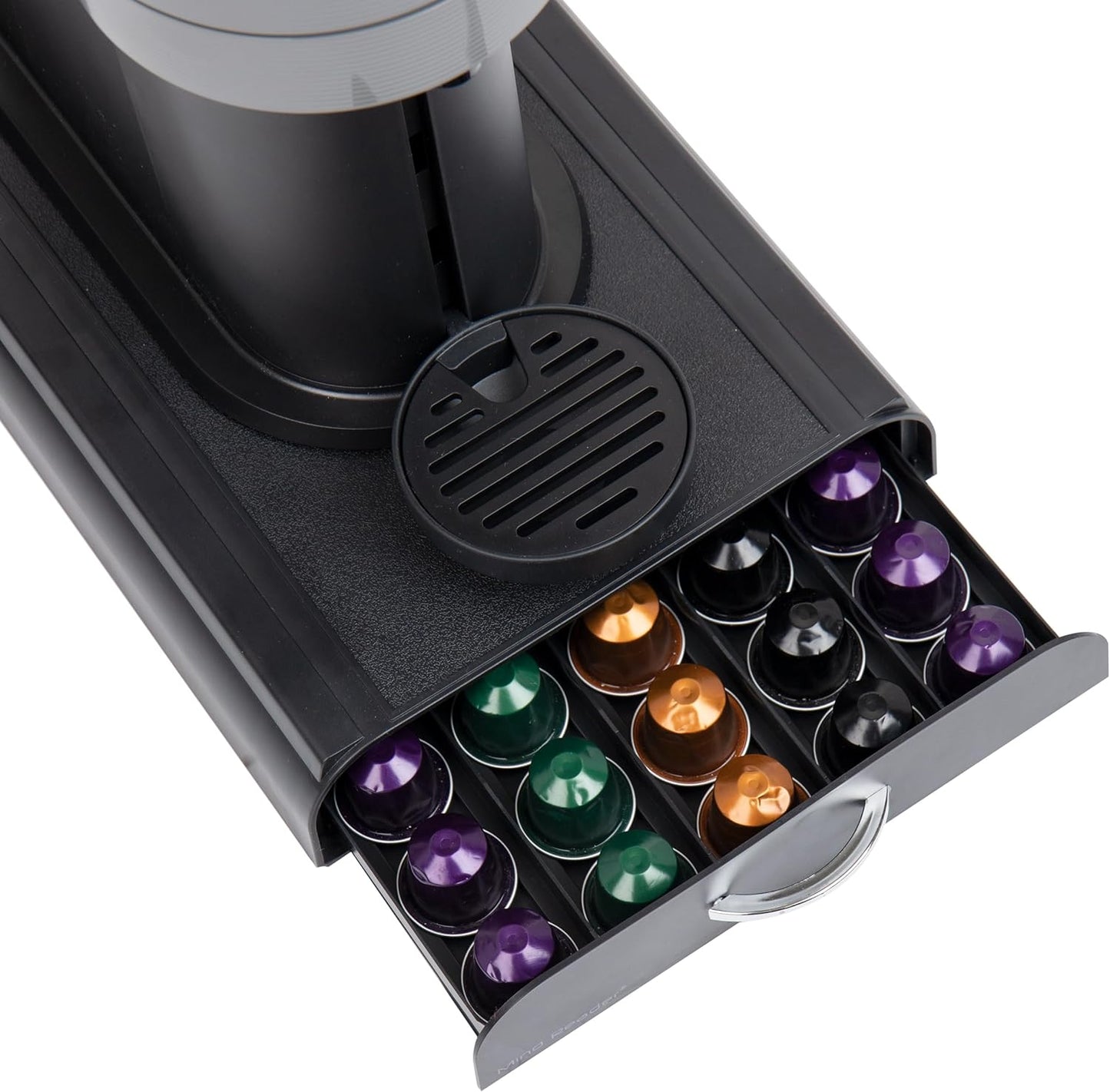 Mind Reader Nespresso Compatible Capsule Drawer, Countertop Organizer, Coffee Pod Holder, Storage, 9.25"L x 15"W x 2"H, Black