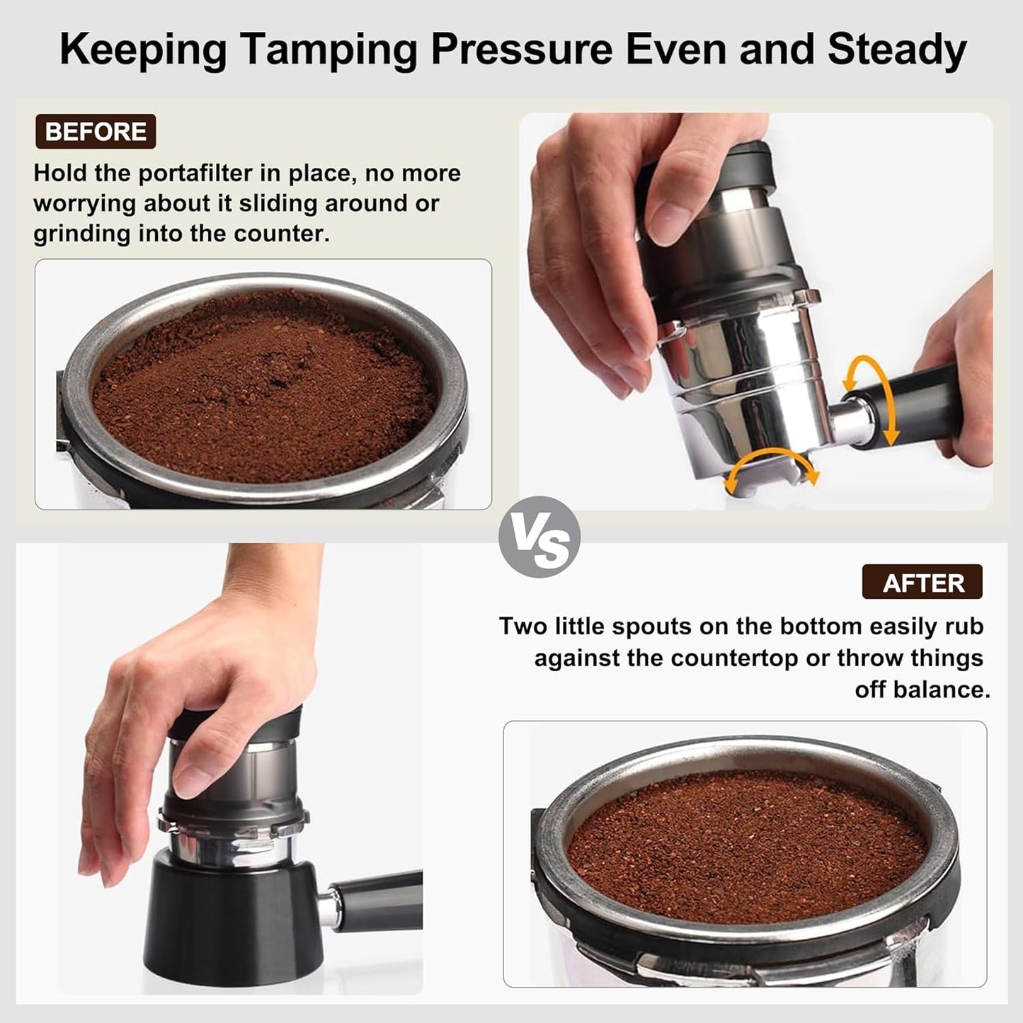 VOCOSTE Coffee Tamper Base for Ninja Espresso ES601/ES701, Improves Tamping Stability and Extraction, Non-Slip Base, Prevents Portafilters from Damaging the Counter, Home Barista Use