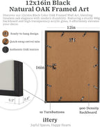 iHery Premium Natural Black OAK Wood 12x16in No Panic Just Disco Trendy Framed - Image 6
