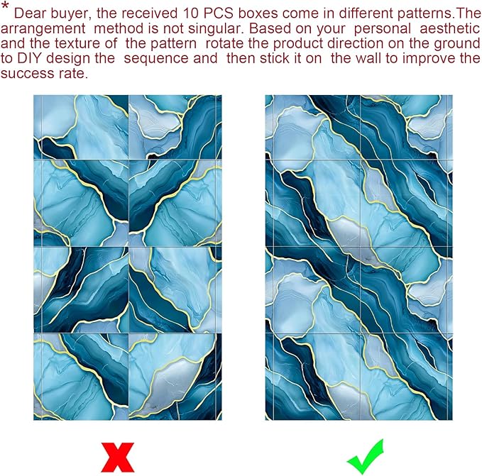 Chejiaye 10pcs Marble Peel and Stick Waterproof Wall Panels, Heat-Resistant - Image 7