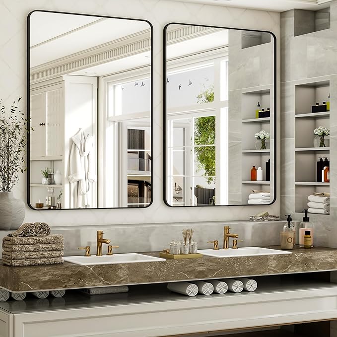 Easly 30 x 48 Inch Bathroom Mirror, Rounded Rectangular Vanity Mirror - Image 6