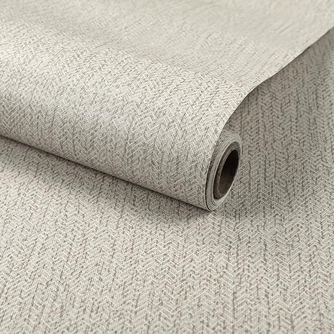 Gray Grasscloth Peel and Stick Wallpaper Renter Friendly Wall Covering Adhesive by MANONIRIA
