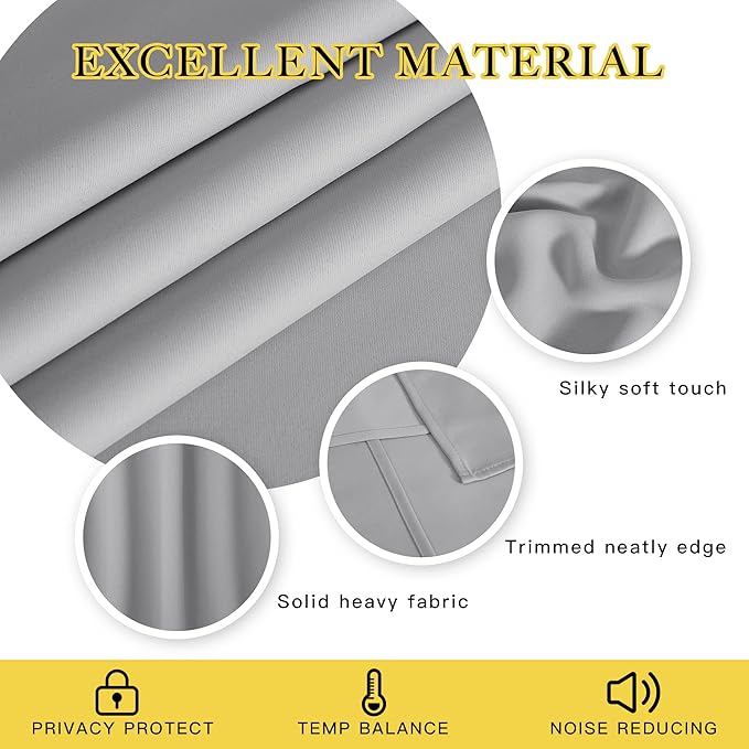 NICETOWN Room Darkening Short Curtain 54 inches Long - Image 2