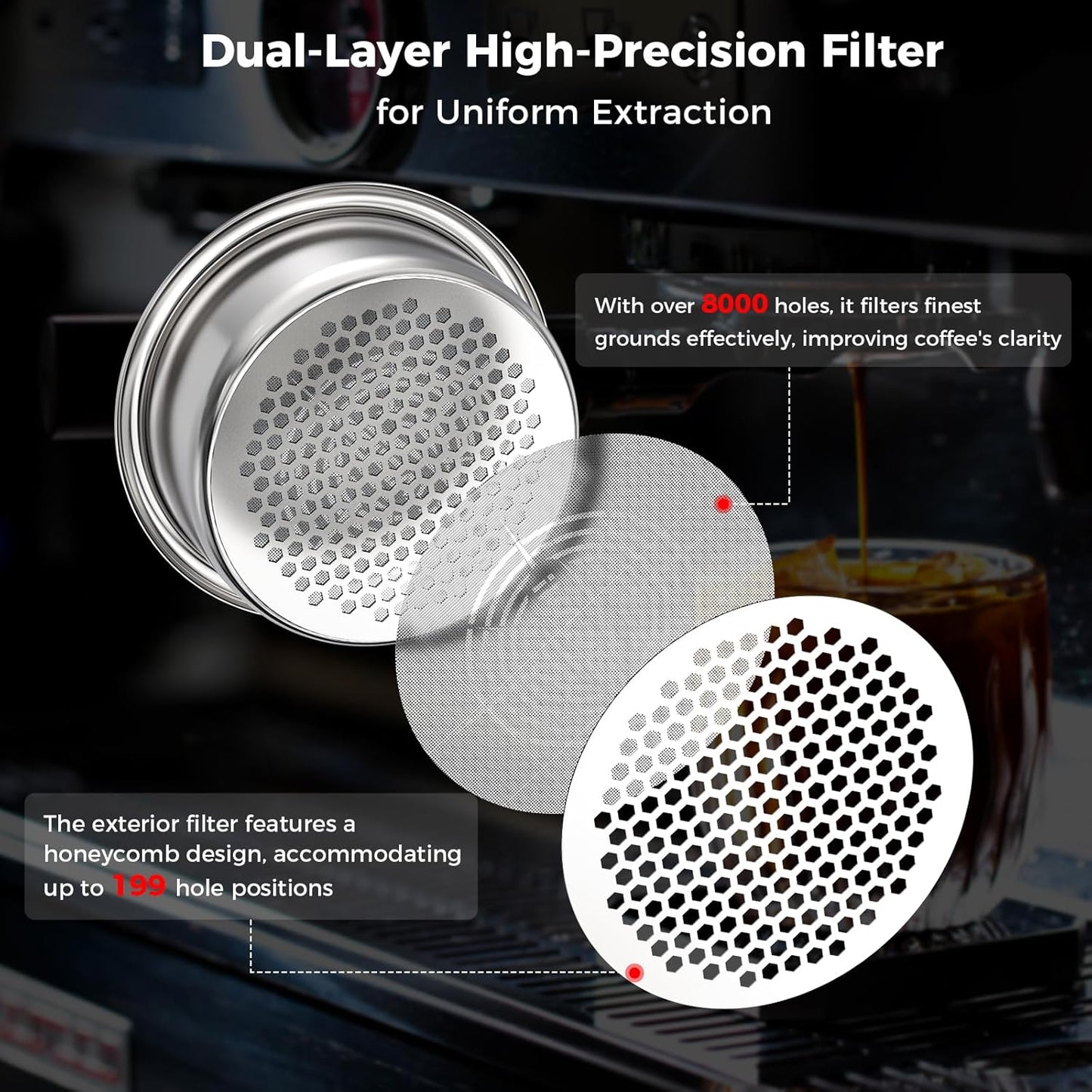 IKAPE 54mm Bottomless Naked Portafilter, Suitable for 54mm Breville Barista Series BES870/880 Machine & Solis Barista Machines (Included 18g Capacity Filter Basket)