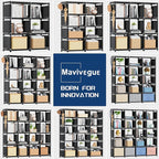 Mavivegue Bookshelf, 16 Cube Storage Organizer, Book Shelf Organizer, Tall - Image 7