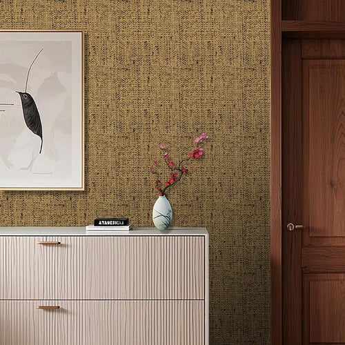 15.75"x393.7" Brown Wallpaper Peel and Stick Removable Grasscloth Textured Wall - Image 2