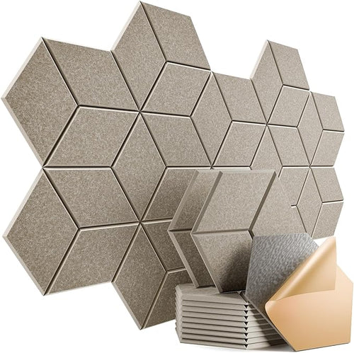 12 Pack Self-Adhesive Acoustic Panels 12" X 10" X 0.4" by Dailycooper