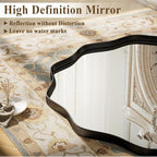 VooBang Black Scalloped Large Circle Mirror, Hanging Leaning - Image 3