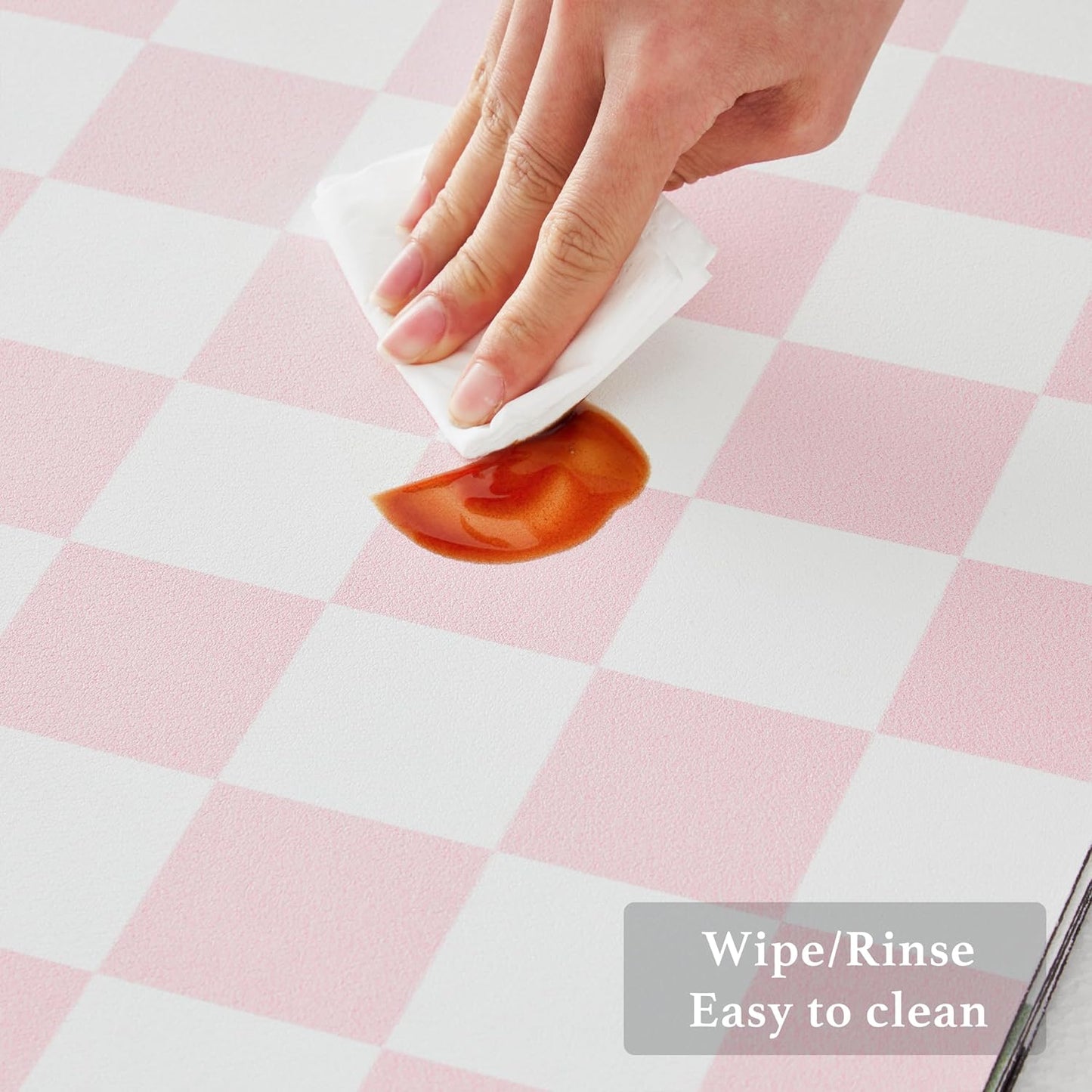 Checkered Dish Drying Mat for Kitchen Counter, Coffee Bar Station Accessories, Retro Cute Aesthetic Girly Women Modern Absorbent Drainer Mat Kitchen Drying Mat Easy Clean, Pink 16" x 24"