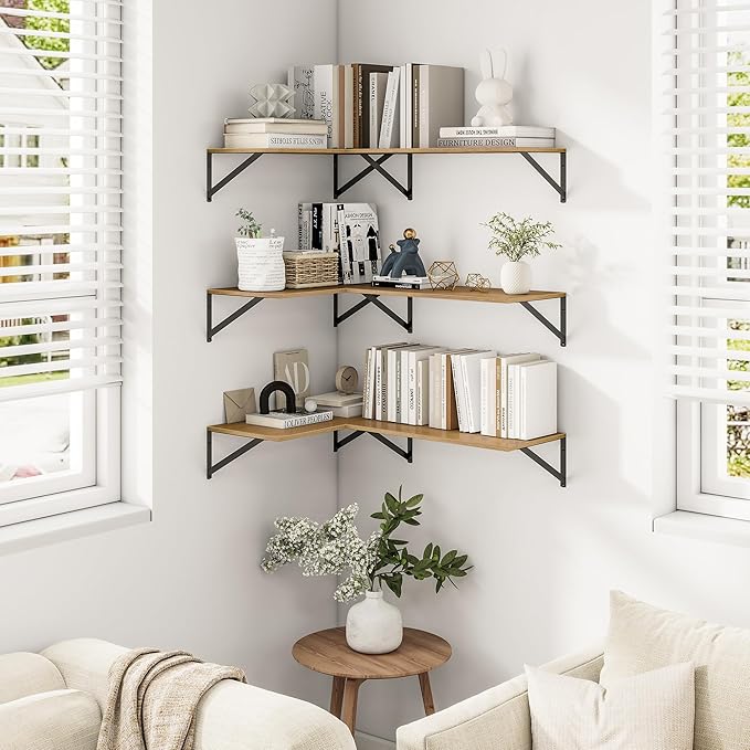 Heimlove Deep Floating Shelves for Wall, 12 Inch Deep Floating Shelves Set of 3 - Image 6