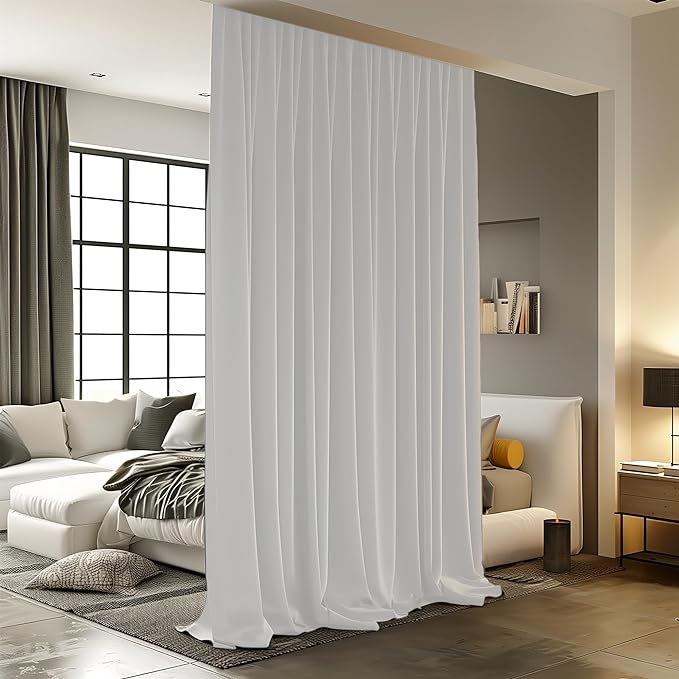 Room Divider Curtains for Ceiling Track Rod, 4.3 ft Wide x 9 ft Tall, 1 Panel by RoomDarkning