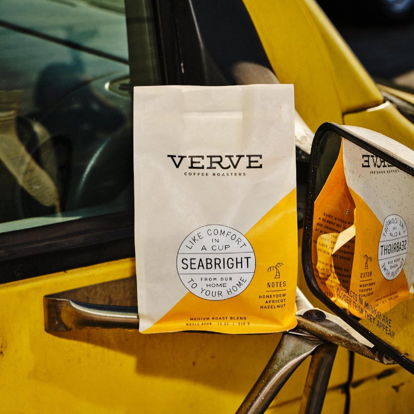 Verve Coffee Roasters Whole Bean Coffee Seabright House Blend | Medium Roast, Brewed or French Press, Direct Trade, Resealable Pouch | Enjoy Hot or Cold Brew | 12oz Bag