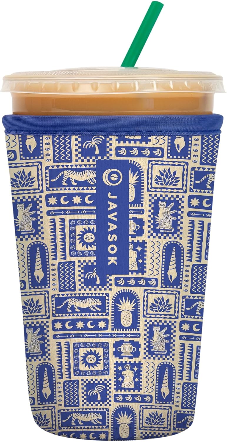Sok It JavaSok Iced Coffee & Cold Soda Insulated Neoprene Cup Sleeve (Off the Grid, Medium: 22-28oz)