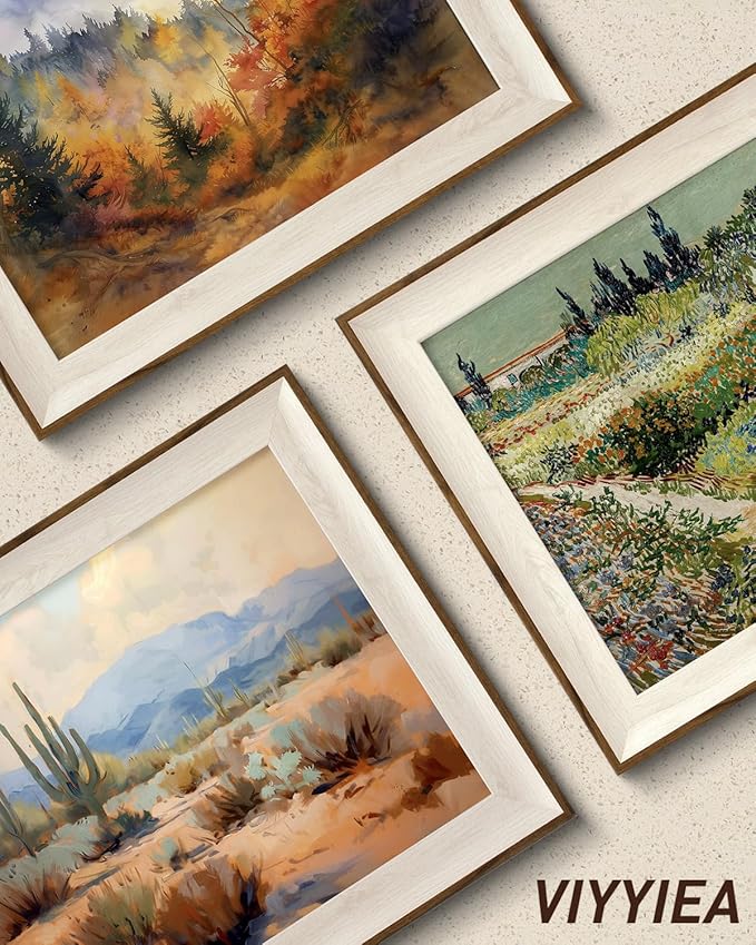 VIYYIEA Framed Wall Art for Living Room, Lake Canvas Prints, Vintage Home Decor - Image 4