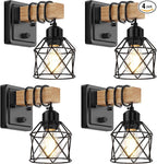 FadimiKoo Farmhouse Wall Sconces 4 Pack, Bedside Wall Lamps by FadimiKoo