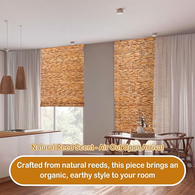 DoubleFill 2 Pcs Bamboo Shades Outdoor Reed Roll Up Blinds 48 W x 72 H Blackout - Image 5