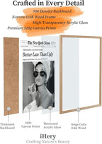 iHery Natural OAK Wood Audrey Hepburn Newspaper Trendy Framed Wall Art - Image 3
