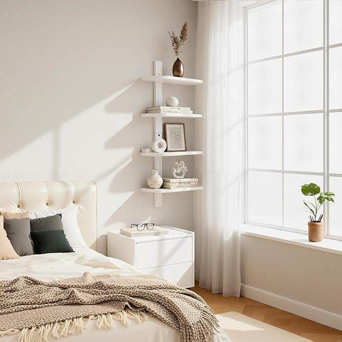 Afuly White Floating Shelves for Wall Display Shelf Unit Modern Decorative - Image 8