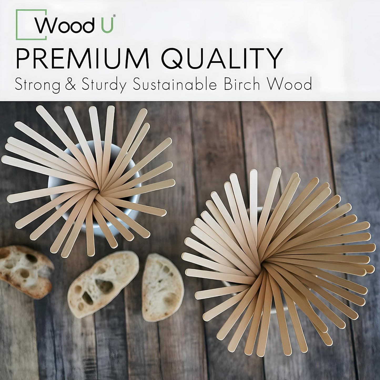 7" Wooden Coffee Stir Sticks - Sustainable Round-End Coffee Stirrers - 1000 Pcs Cocktail Stirrer