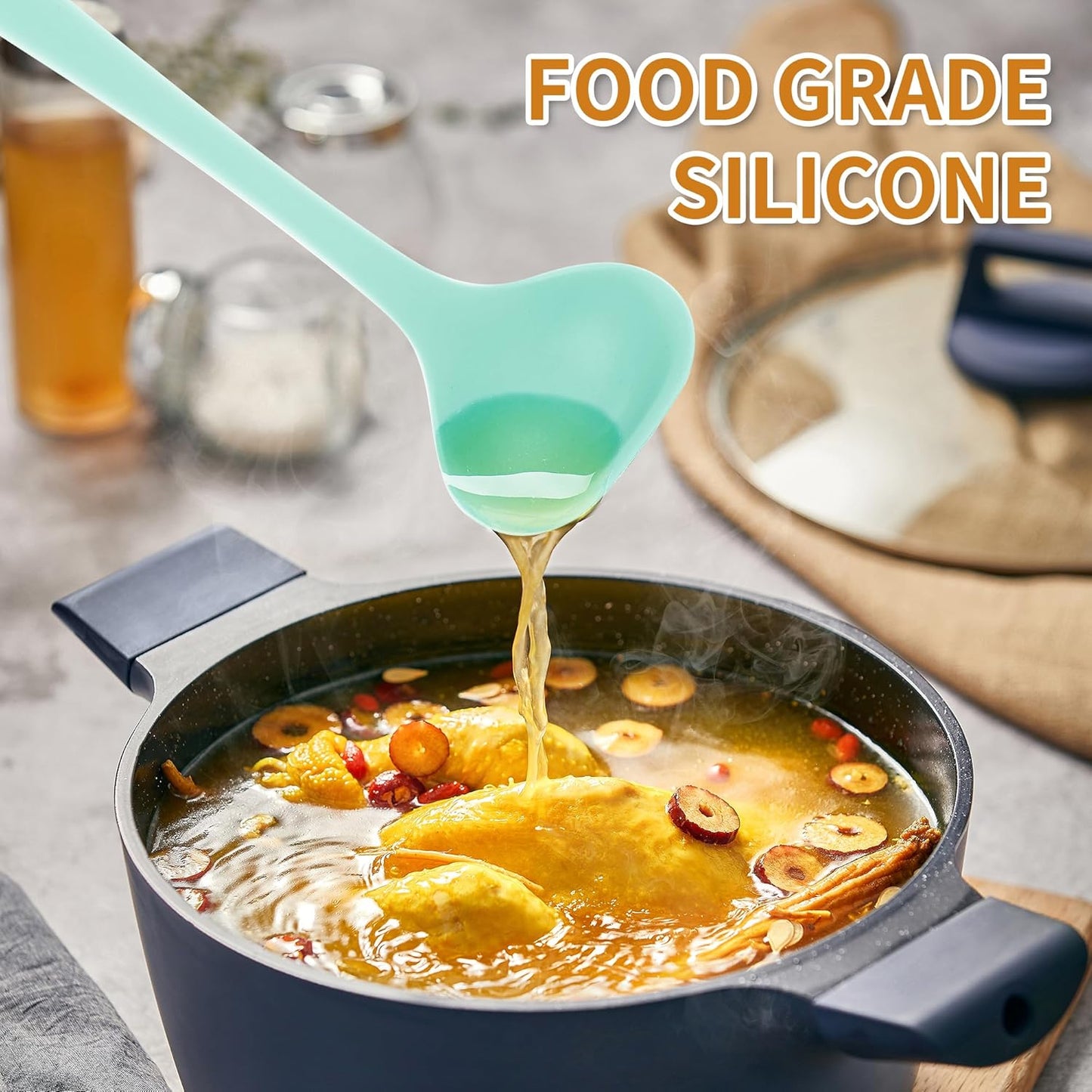 18 Pcs Cooking Utensils Set, Kitchen Utensils Set with Utensil Holder, 446°F Heat Resistant Silicone Spatula Set, Kitchen Gadgets Tools Set for Nonstick Cookware BPA FREE