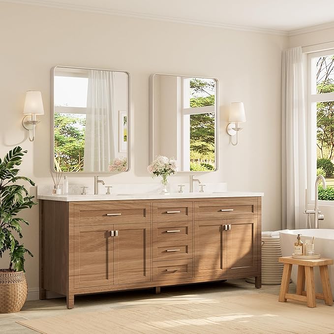 TETOTE Brushed Nickel Bathroom Mirror 30 x 36 Inch - Image 2