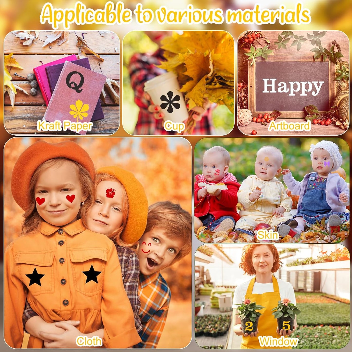 100 Pcs Stencils for Painting on Wood Reusable Stencil Crafts Drawing Templates Holiday Wall Paper for DIY Scrapbook Home 2 x 2 Inch(Alphabet Style)