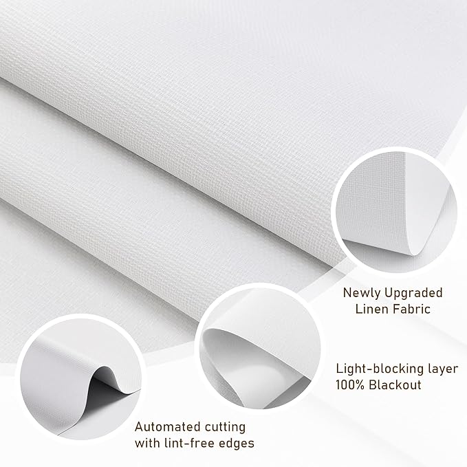 AOSKY Custom Linen Roller Blinds Shades - Image 2