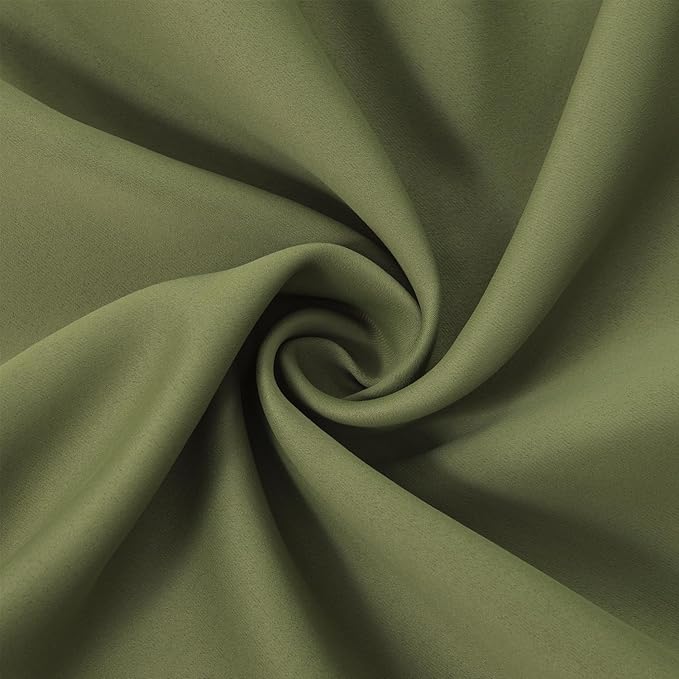 LEMOMO Blackout Curtains 66 x 84 inch/Olive Green Curtains Set of 2 - Image 5