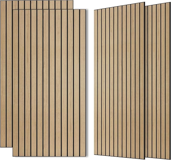 Wood Veneer Acoustic Panels, 4 Pack 47.2”x23.6” Sound Panels, Decorative Large by AUTORIFIC