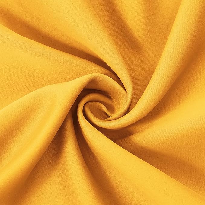 LEMOMO Yellow Blackout Curtains 66 x 63 Inch Length/Set of 2 Curtain - Image 5