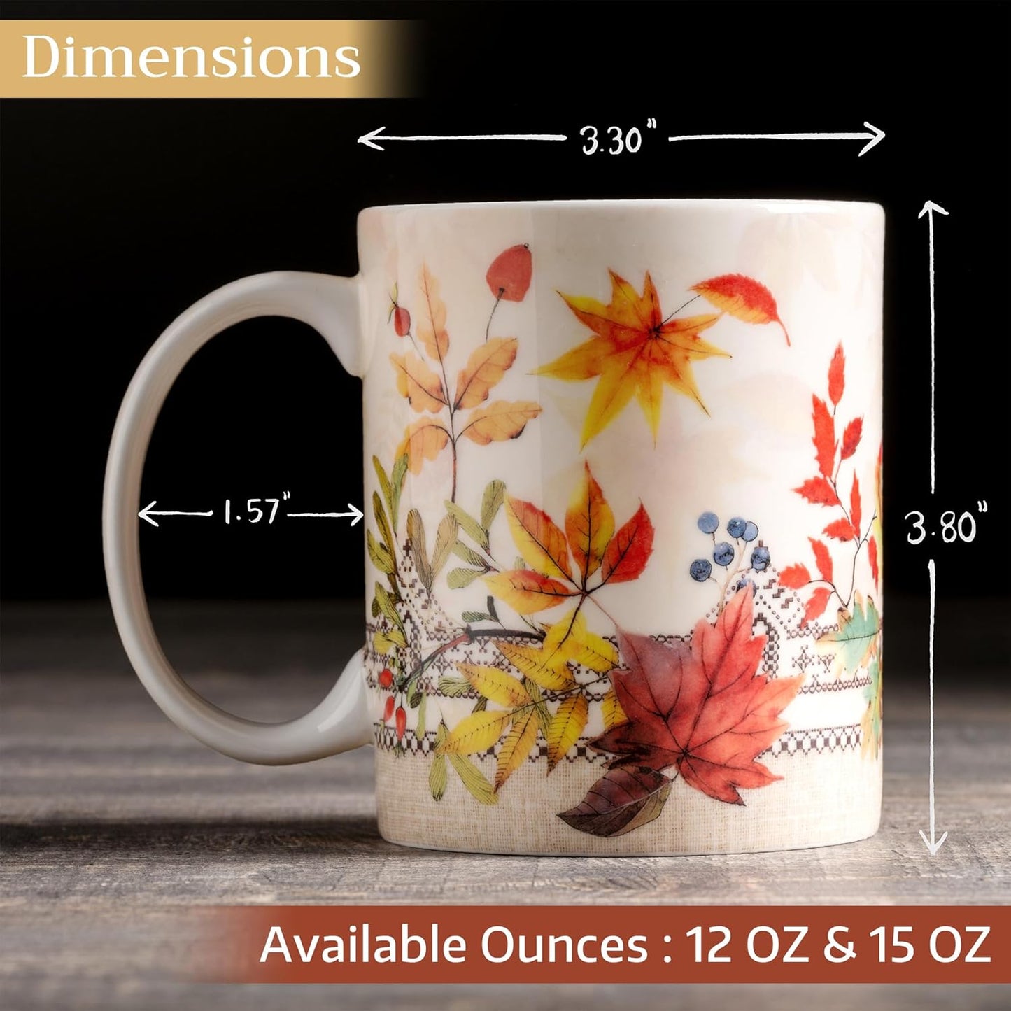 Maison d' Hermine Coffee Mug with Handles Fine Bone China Mugs Pack of Two Tea Cups for Hot Beverages Cappuccino Latte Home Restaurant Office Perfect for Gift (Amarante, 15 Ounce)