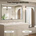 LOAAO Black Bathroom Mirror 72"X40" - Image 4