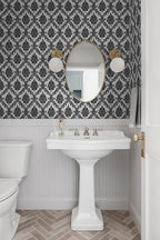 17.7" x 78" Peel and Stick Wallpaper Black Wallpaper - Image 3